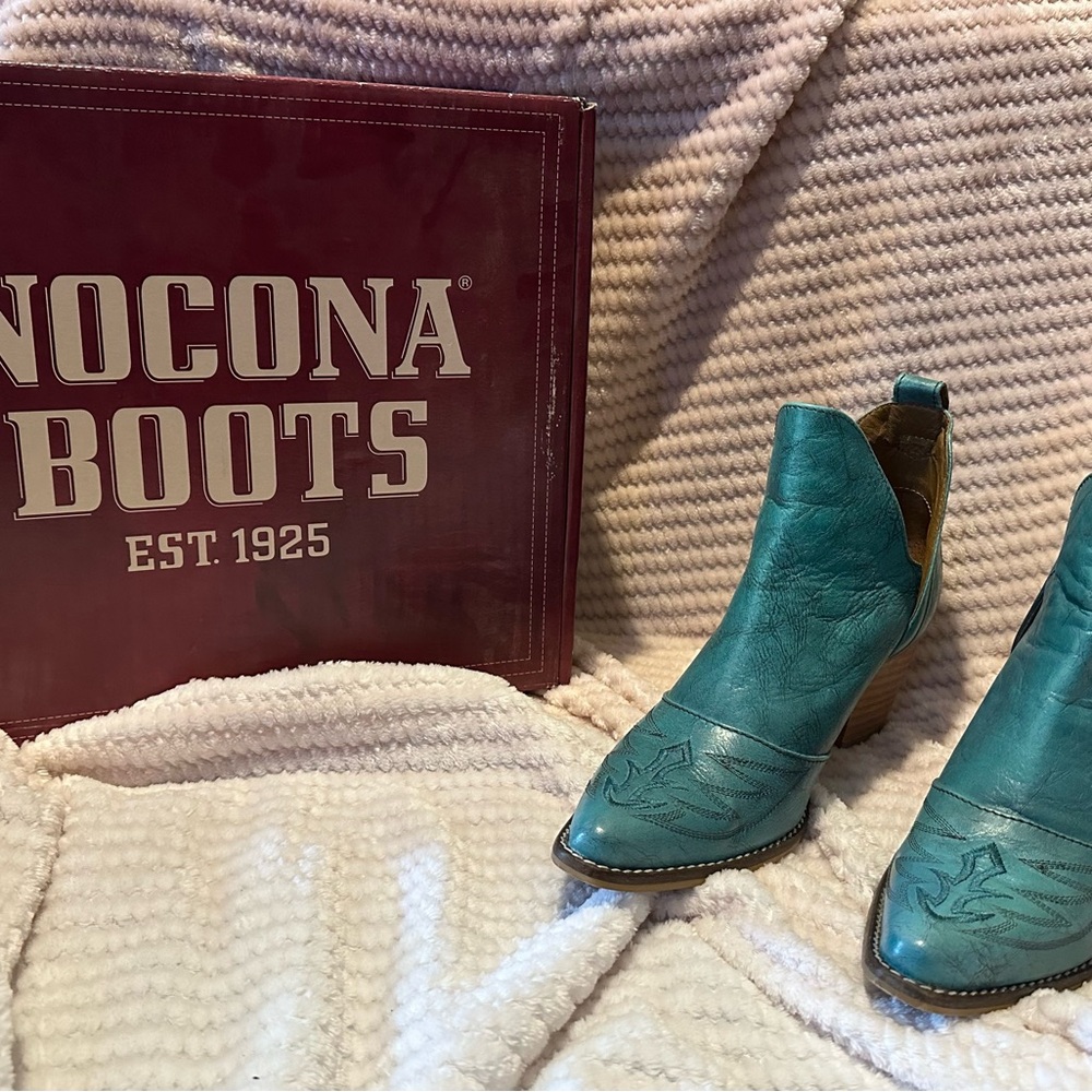 Nocona Teal Ankle Boots